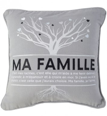 coussin ma famille mes racines