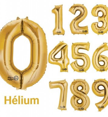 chiffre métallique Or Gold hélium